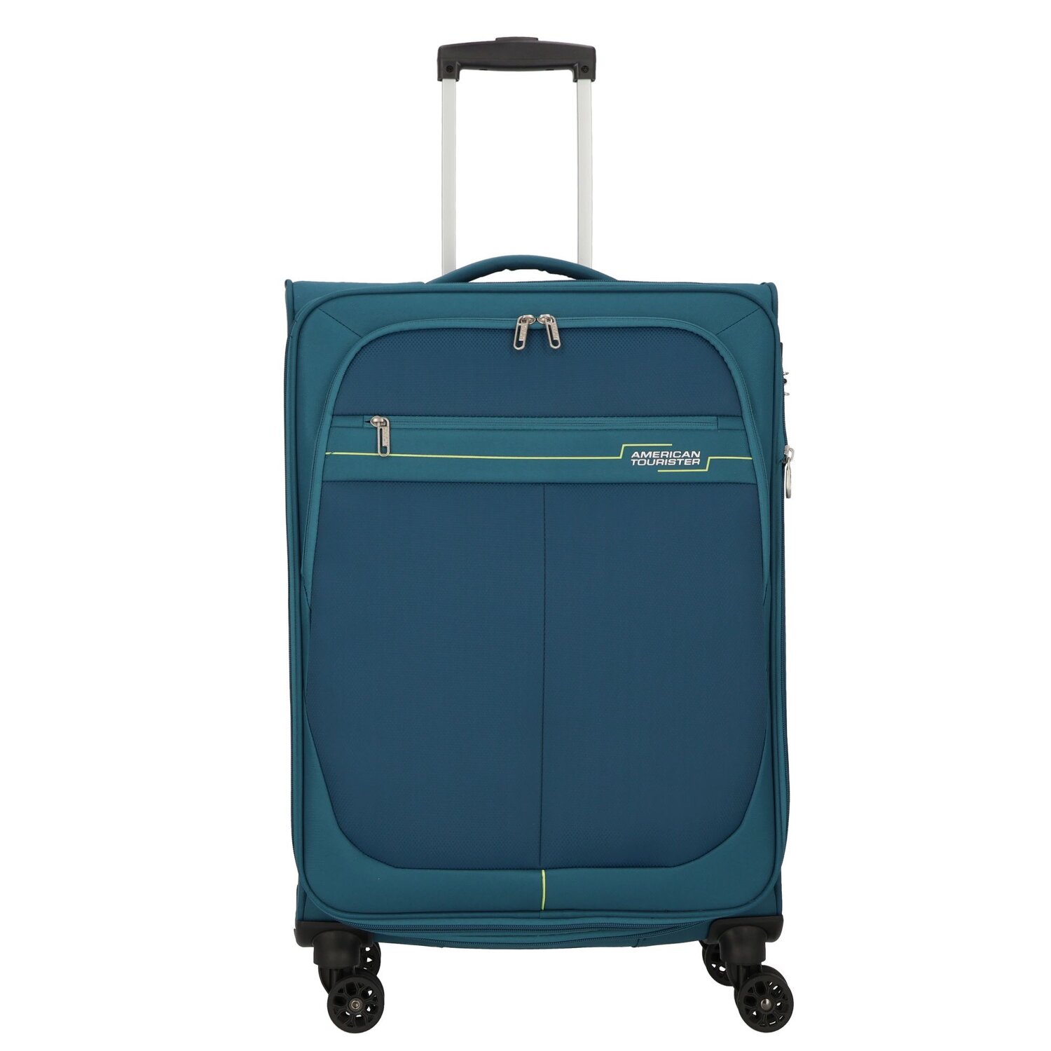 American Tourister Deep Dive 4 Rollen Trolley 67 cm mit Dehnfalte teal lime Koffer